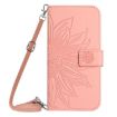OPPO A5x 4G/5G Sun Flower Embossed Flip Leather Case with Lanyard Pink - 2