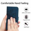 OPPO A5 5G Sun Flower Embossed Flip Leather Case with Lanyard Blue - 4