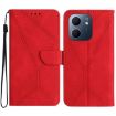 OPPO A5x 4G/5G Global Red Embossed Leather Phone Case - 1