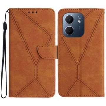OPPO A5x 4G/5G Global Brown Embossed Leather Phone Case - 1