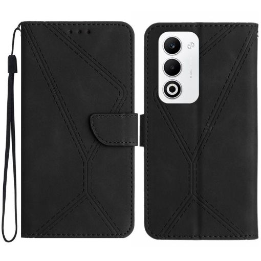 OPPO A5 5G Black Embossed Leather Phone Case - Global Stitching - 1