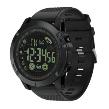 SPOVAN PR1 Black Waterproof Luminous Bluetooth Smart Watch - 1