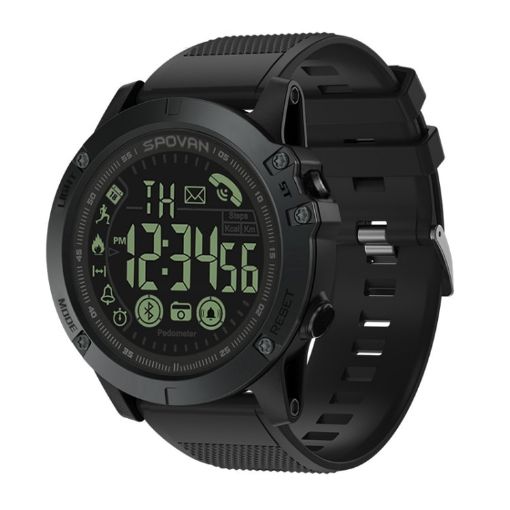 SPOVAN PR1 Black Waterproof Luminous Bluetooth Smart Watch - 1