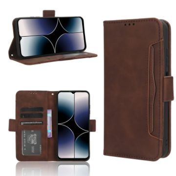 Ulefone Note 16 Pro Leather Phone Case Brown with Card Slots - 1