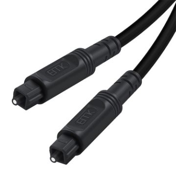 2m EMK Square Port to Square Port Optical Audio Cable (Black) - 1