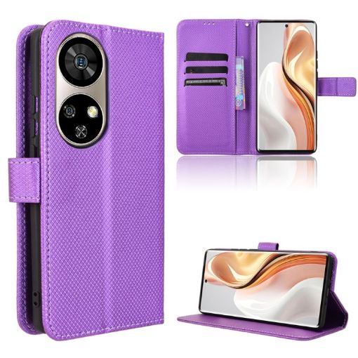 Ulefone Note 17 Pro Purple Leather Phone Case - Diamond Texture - 1