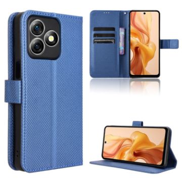 Ulefone Note 18 Ultra Blue Leather Phone Case - Diamond Texture - 1