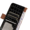 For Honor 400 Pro Global Crocodile Cowhide Leather Phone Case Black - 7