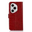 For Honor 400 Pro Red Crocodile Cowhide Leather Phone Case 160.8mm - 3