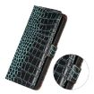 For Honor 400 Pro Global Crocodile Cowhide Leather Phone Case Green - 6