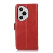For Honor 400 Pro Red Leather Phone Case - Crazy Horse Cowhide 160.8mm - 3