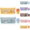 QW05 Mixed Color 2.4G Wireless Keyboard Mouse Set - Brown Portable - 2