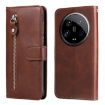 Xiaomi 14 Ultra Brown Calf Texture Zipper Leather Phone Case - 1
