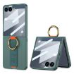Samsung Galaxy Z Flip7 5G Shockproof Case with Ring Strap - Green - 1