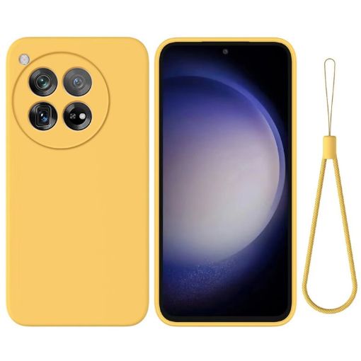 OnePlus 12R/Ace 3 5G Yellow Liquid Silicone Shockproof Phone Case - 1
