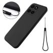 For Honor X6a Black Liquid Silicone Dropproof Full Coverage Phone Case - 6