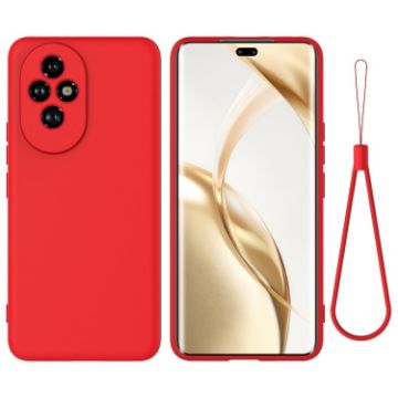 For Honor 200 Pro Red Liquid Silicone Dropproof Full Coverage Case - 1