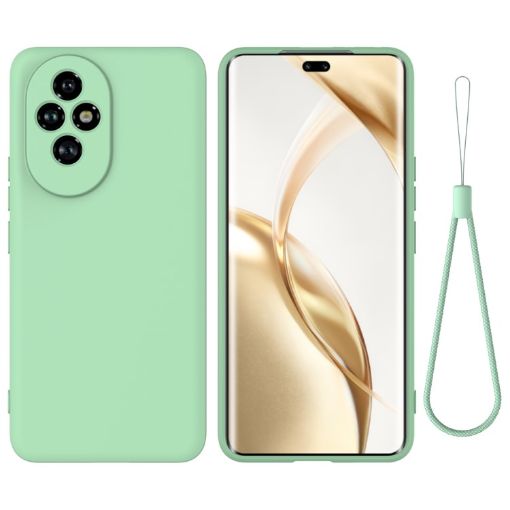 For Honor 200 Pro Green Liquid Silicone Dropproof Phone Case - 1
