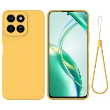 For Honor X7c/Play 200 Plus Yellow Liquid Silicone Dropproof Phone Case - 1