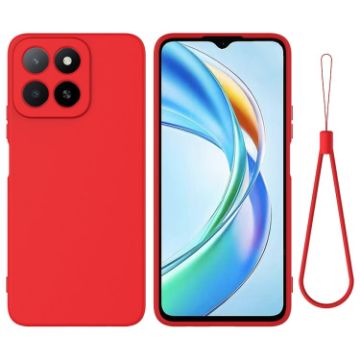 For Honor X5b/X5b Plus Red Liquid Silicone Dropproof Phone Case - 1
