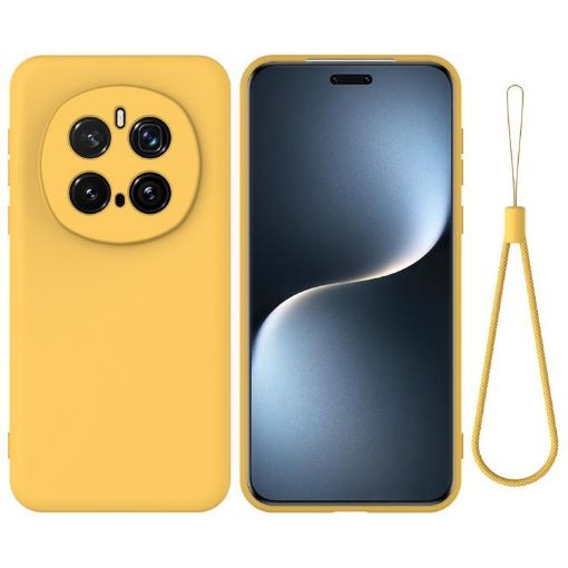 For Honor Magic7 Pro Yellow Liquid Silicone Dropproof Phone Case - 1