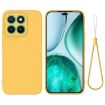 For Honor X8c 4G Yellow Liquid Silicone Dropproof Phone Case - 1