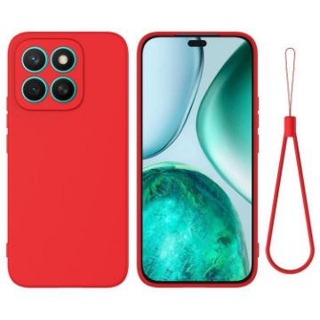 For Honor X8c 4G Red Liquid Silicone Dropproof Full Coverage Case - 1