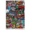 Samsung Galaxy Tab S9+ 360 Rotation Stand Leather Case (Graffiti) - 2