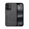 Realme 14 Magnetic Leather Back Phone Case - Dark Grey Skin Feel - 1
