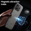 Realme 14 Magnetic Leather Back Phone Case - Dark Grey Skin Feel - 5