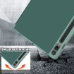 Samsung Galaxy Tab S9+ Dark Green Cloth Texture Leather Case - 6