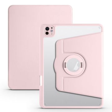 iPad Pro 13 2024 Sand Pink 360 Rotation Detachable Leather Case - 1