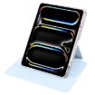 iPad Pro 13 2024 Clear Acrylic 360 Rotation Leather Case - Ice Blue - 5