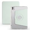 iPad Pro 13 2024 Clear Acrylic 360 Rotating Leather Case - Light Green - 1
