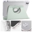 iPad Pro 13 2024 Clear Acrylic 360 Rotating Leather Case - Light Green - 3