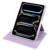 iPad Pro 13 2024 Clear Acrylic 360 Rotating Leather Case - Light Purple - 5