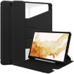 Samsung Galaxy Tab S9+ 360 Rotation Transparent Leather Case - Black - 1