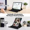 Samsung Galaxy Tab S9+ 360 Rotation Transparent Leather Case - Black - 6