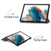 Samsung Galaxy Tab A9 Dark Green Leather 3-Fold Holder Case - 5
