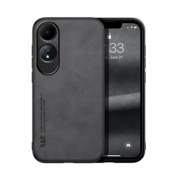 OPPO A60 Dark Grey Magnetic Leather Back Phone Case - Skin Feel - 1