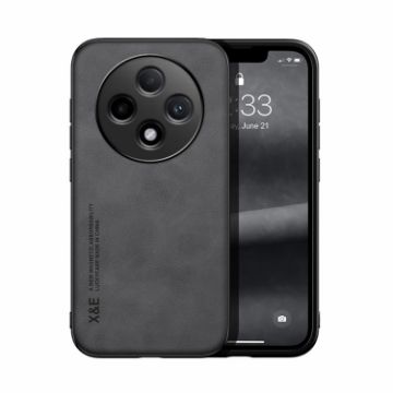 OPPO A3 China Magnetic Leather Phone Case - Dark Grey Skin Feel - 1