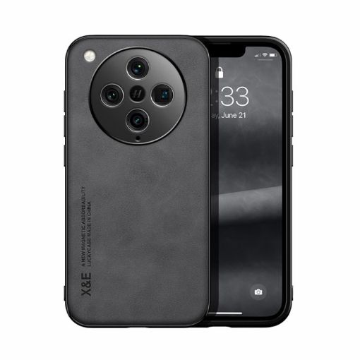 OPPO Find X8 Pro Dark Grey Magnetic Leather Back Case - Skin Feel - 1