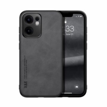 OPPO Reno13 F 5G Magnetic Leather Phone Case - Dark Grey Skin Feel - 1