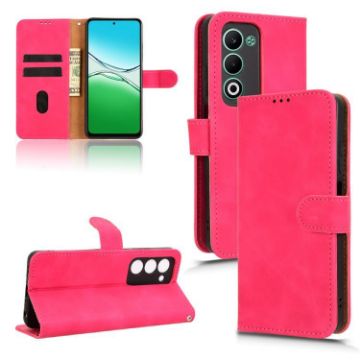 OPPO A5 5G Rose Red Magnetic Flip Leather Phone Case Global Skin Feel - 1
