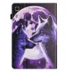 Samsung Galaxy Tab A7 Lite Litchi Texture Leather Case - Wolf Design - 3