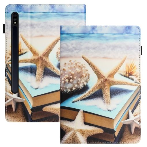 Samsung Galaxy Tab S7 Litchi Texture Leather Case (Starfish) - 1