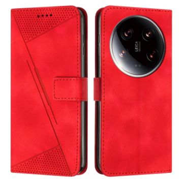 Xiaomi 14 Ultra Red Leather Phone Case with Lanyard - 1