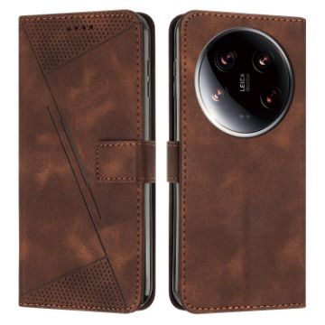 Xiaomi 14 Ultra Brown Leather Phone Case with Lanyard - 1