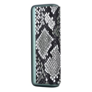 IQOS ILUMA Prime PU Leather Case - Snake Pattern Grey White Cover - 1
