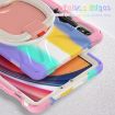 Samsung Galaxy Tab S9/S8/S7 Silicone Hybrid Case with Holder & Strap Pink - 7